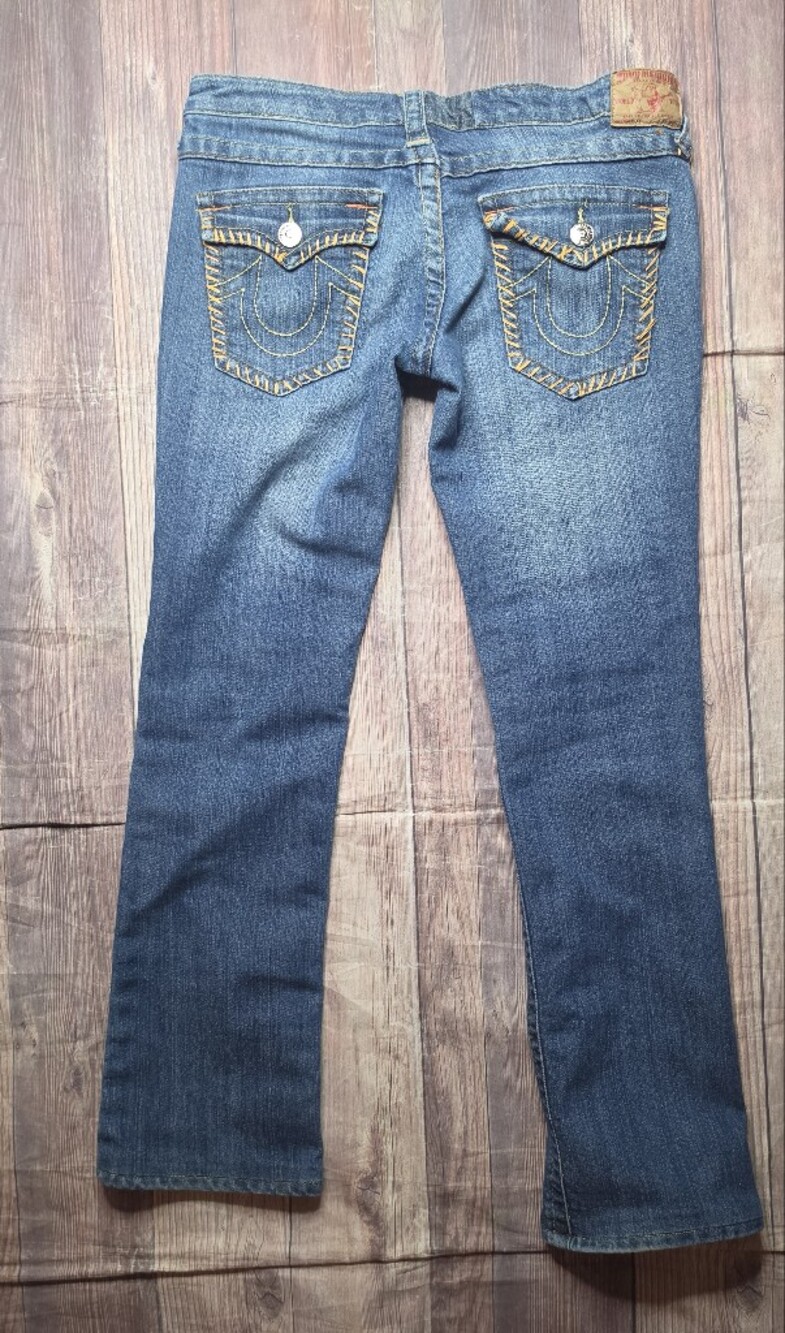 True Religion Billy Boot Cut Thick Yellow Stitch Jeans - Picture 2 of 8